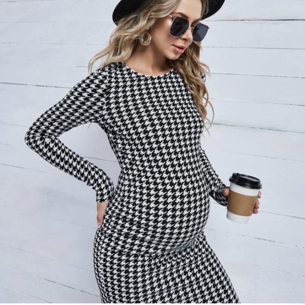 Houndstooth SHIEN bodycon dress